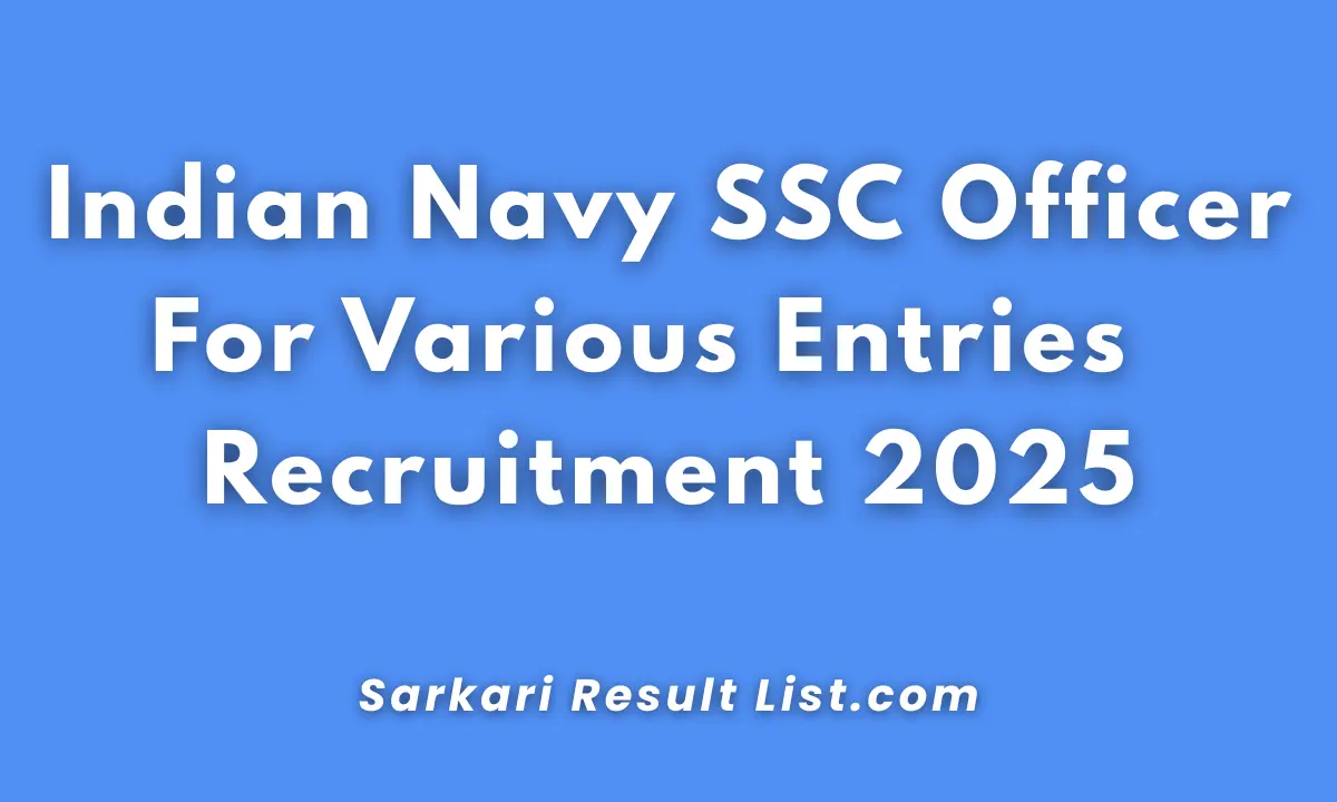 Indian Navy SSC Officer Recruitment